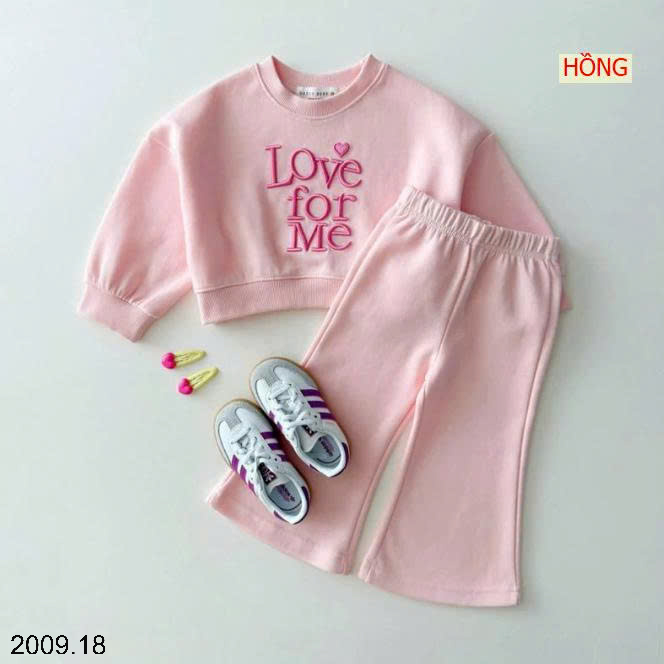 26HA2009.18 - BỘ NỈ BÉ GÁI LOVE FOR ME