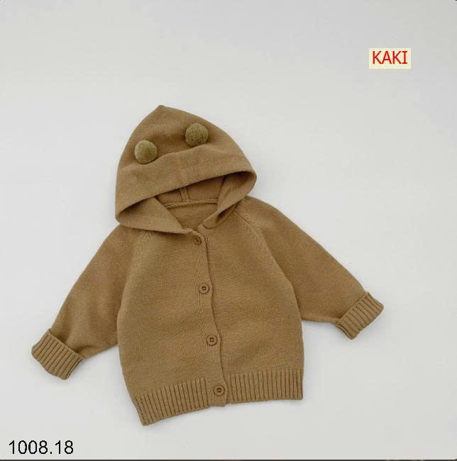 26HA1008.18 - ÁO KHOÁC LEN CÓ MŨ SIZE NHÍ CHO BÉ