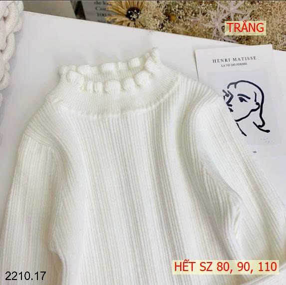 26HA2210.17 - ÁO LEN CỔ VIỀN BÈO CHO BÉ GÁI