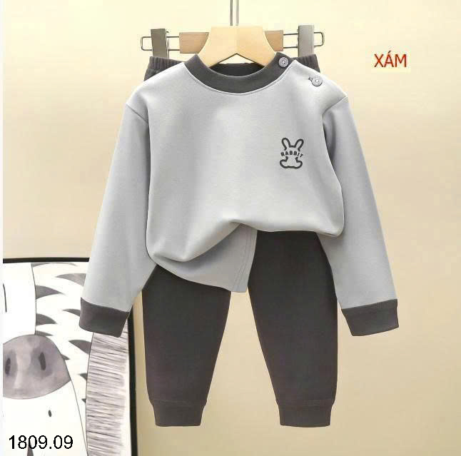 26HA1809.09 - SET 2 BỘ NỈ RABBIT MẶC NHÀ CHO BÉ