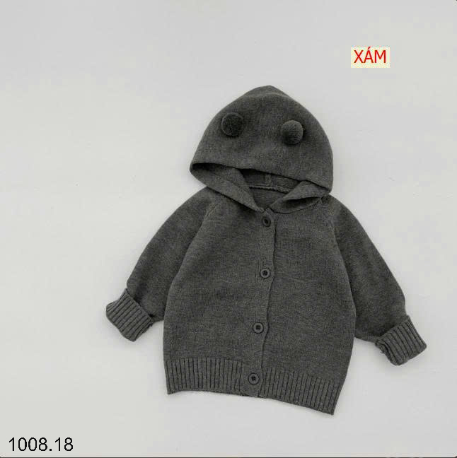 26HA1008.18 - ÁO KHOÁC LEN CÓ MŨ SIZE NHÍ CHO BÉ
