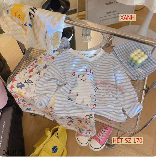 26HA0408.08 - ÁO THUN DÀI TAY KẺ SỌC BÉ GÁI