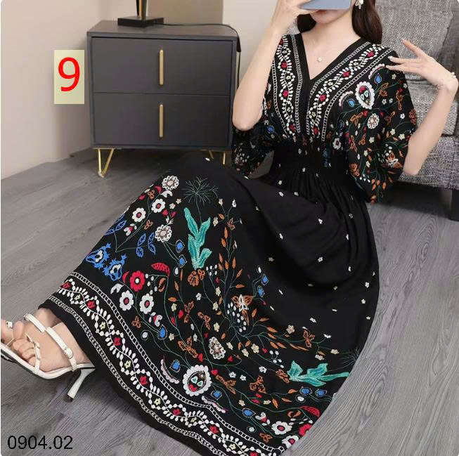26HA0904.02 - VÁY MAXI THỔ CẨM