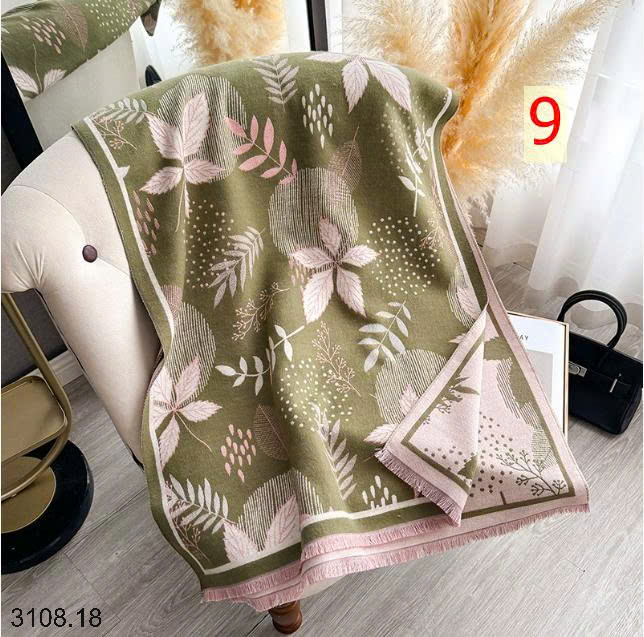 26HA3108.18 - KHĂN CHOÀNG CỔ CASHMERE GIẢ HỌA TIẾT BƯỚM