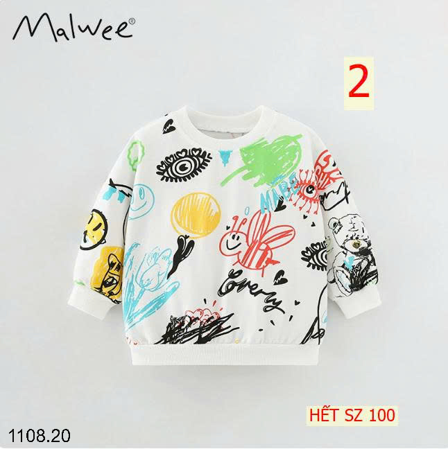 26HA1108.20 - SET 2 ÁO NỈ THU ĐÔNG MALWEE CHO BÉ