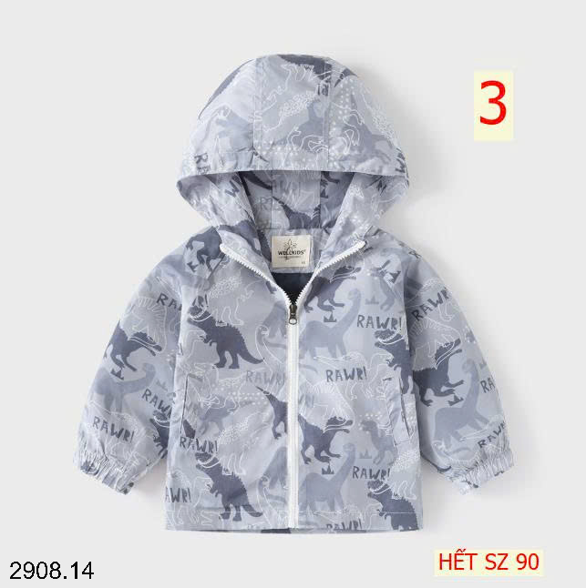 26HA2908.14 - ÁO KHOÁC GIÓ WELLKIDS KHỦNG LONG