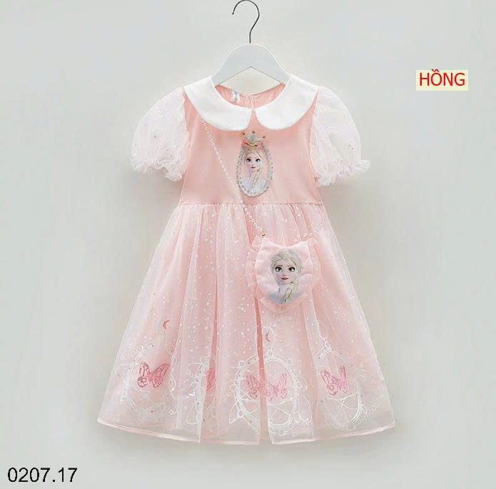 26HA0207.17 - ĐẦM CÔNG CHÚA ELSA KÈM TÚI