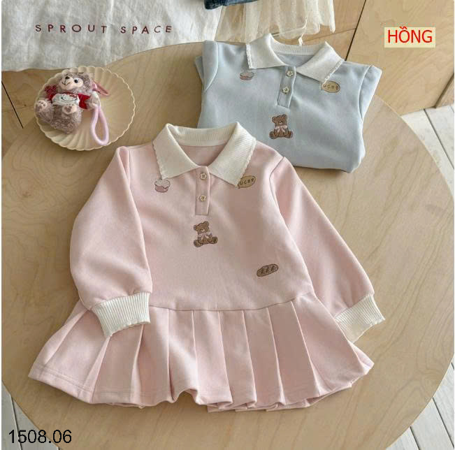 26HA1508.06 - VÁY CỔ POLO VIỀN BÈO NINGLI CHO BÉ