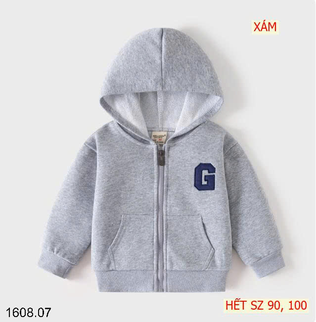 26HA1608.07 - ÁO KHOÁC NGOÀI MŨ TRÙM ĐẦU WELLKIDS