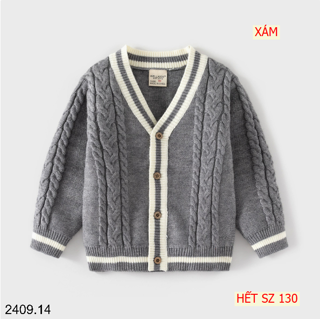 26HA2409.14 - CARDIGAN LEN BÉ TRAI HÃNG WELLKIDS