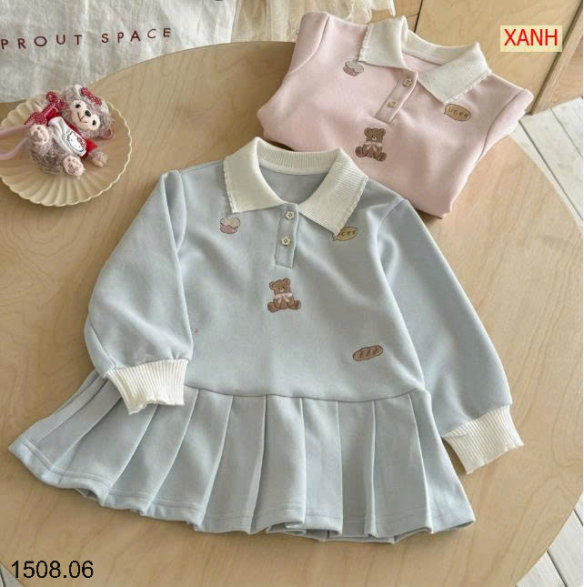26HA1508.06 - VÁY CỔ POLO VIỀN BÈO NINGLI CHO BÉ