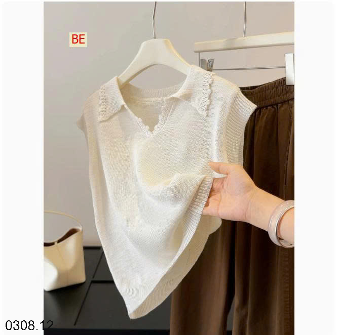 26HA0308.12 - ÁO LEN NỮ CỔ REN ANNA