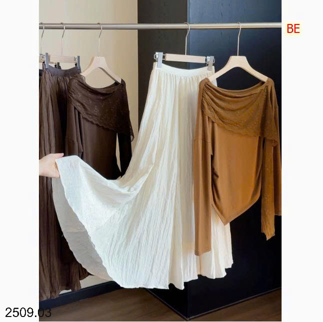 26HA2509.03 - CHÂN VÁY MIDI XẾP LY CẠP CAO KIỂU RETRO ANNA