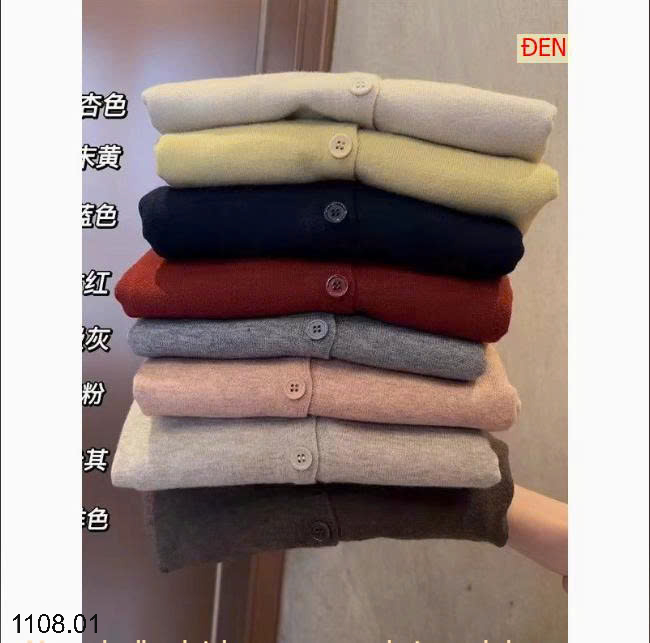 26HA1108.01 - ÁO LEN CARDIGAN TRƠN MÀU CHO NỮ