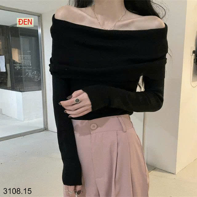 26HA3108.15 - ÁO LEN TRỄ VAI THỜI TRANG