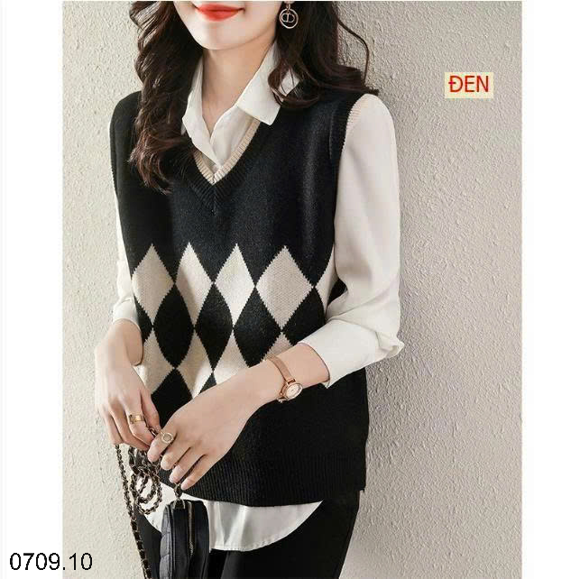 26HA0709.10 - ÁO GILE LEN CỔ V CHO NỮ