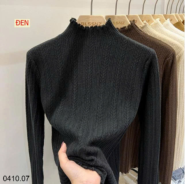 26HA0410.07 - ÁO GIỮ NHIỆT DỆT KIM NỮ CỔ BÈO