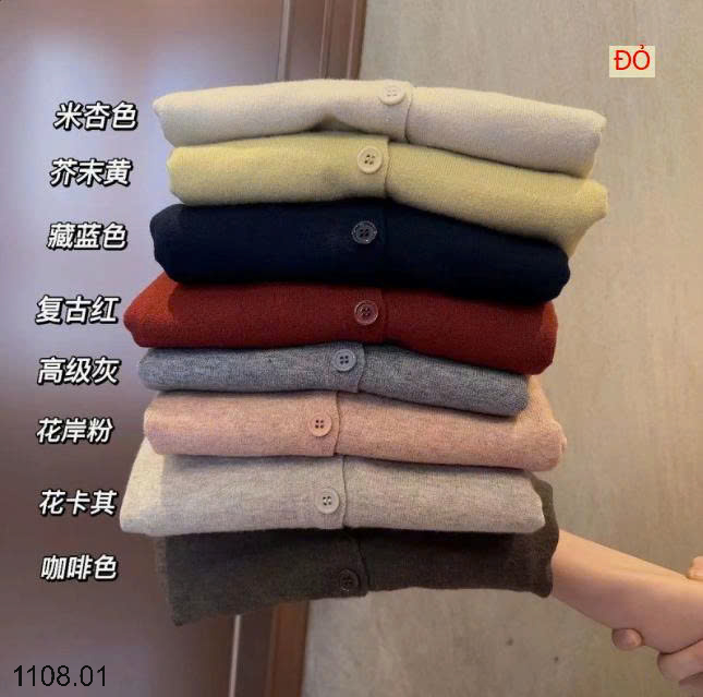 26HA1108.01 - ÁO LEN CARDIGAN TRƠN MÀU CHO NỮ