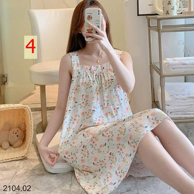 26HA2104.02 - VÁY LANH LỤA HAI DÂY BẢN TO