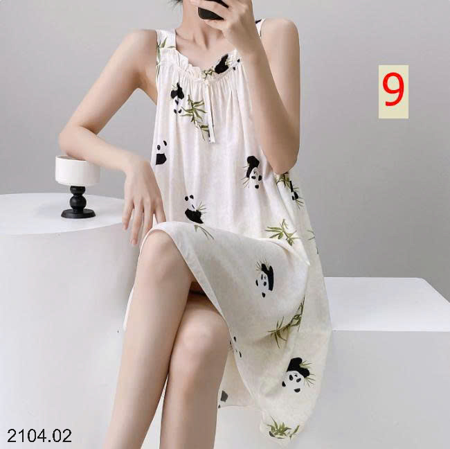 26HA2104.02 - VÁY LANH LỤA HAI DÂY BẢN TO