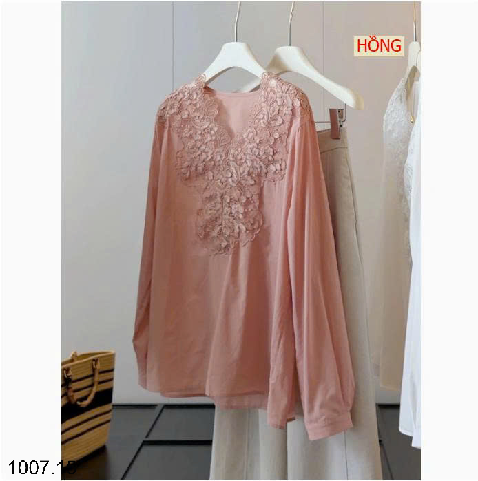 26HA1007.15 - SƠ MI CỔ HOA V ANNA