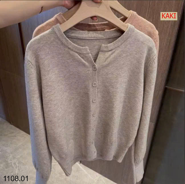 26HA1108.01 - ÁO LEN CARDIGAN TRƠN MÀU CHO NỮ