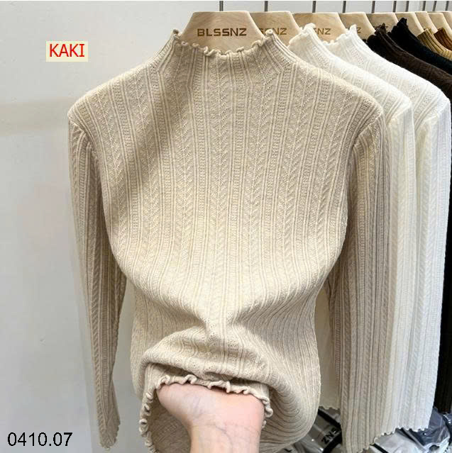 26HA0410.07 - ÁO GIỮ NHIỆT DỆT KIM NỮ CỔ BÈO