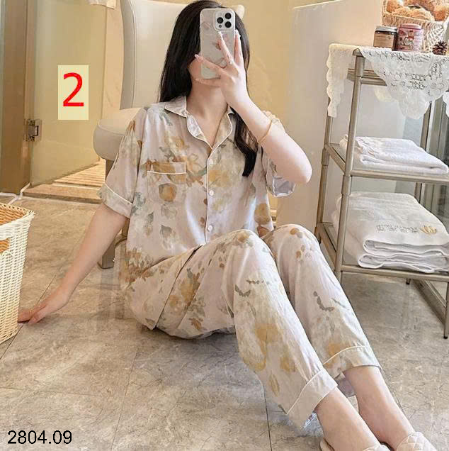 26HA2804.09 - PIZAMA QUẦN DÀI ÁO CỘC CHO NỮ