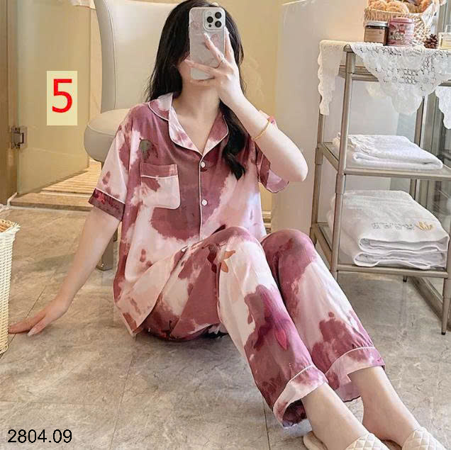 26HA2804.09 - PIZAMA QUẦN DÀI ÁO CỘC CHO NỮ
