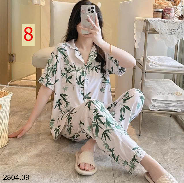 26HA2804.09 - PIZAMA QUẦN DÀI ÁO CỘC CHO NỮ