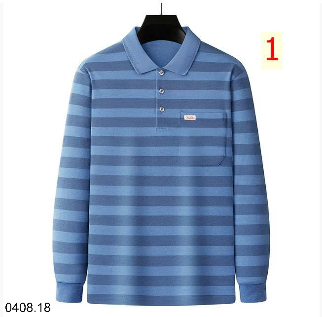 26HA0408.18 - POLO KẺ DÀI TAY CHO NAM