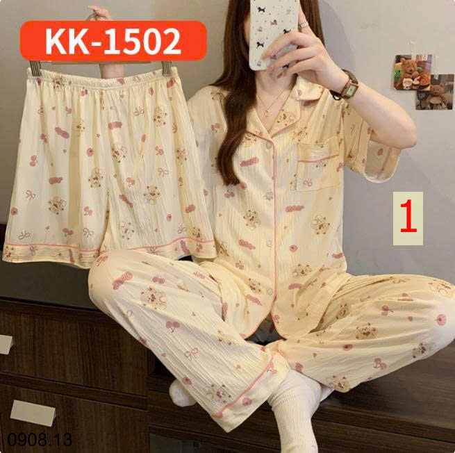 26HA0908.13 - SET BỘ MẶC NHÀ 3 CHI TIẾT CHO NỮ