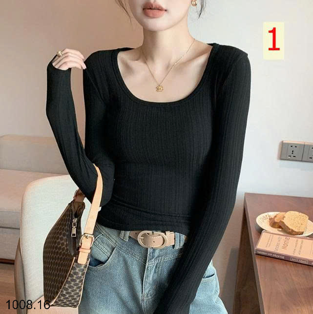 26HA1008.16 - ÁO THUN GÂN CỔ U CHO NỮ