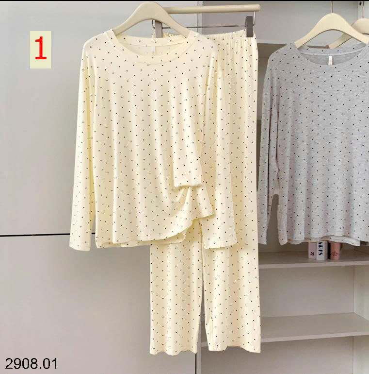 26HA2908.01 - BỘ THU ĐÔNG CHẤM BI MẶC NHÀ NỮ