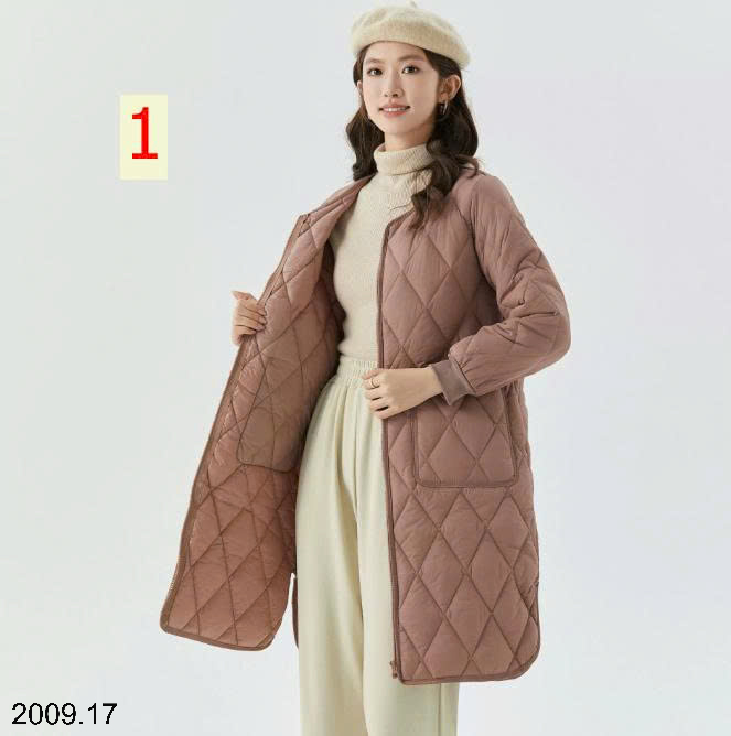 26HA2009.17 - ÁO PHAO TRẦN TRÁM DÁNG DÀI KHÔNG CỔ