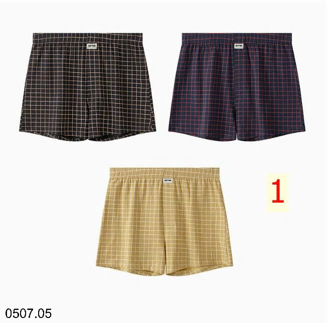 26HA0507.05 - SET 3 QUẦN KẺ SÀ LỎN NAM