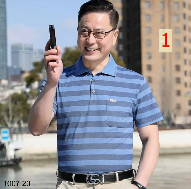 26HA1007.20 - ÁO POLO KẺ TRUNG NIÊN CHO BỐ