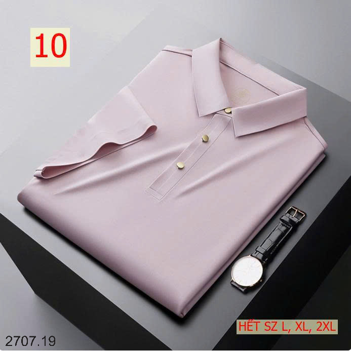 26HA2707.19 - POLO LỤA BĂNG NAM LIỀN MẠCH CAO CẤP