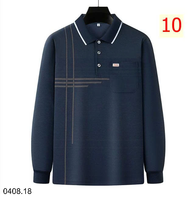 26HA0408.18 - POLO KẺ DÀI TAY CHO NAM