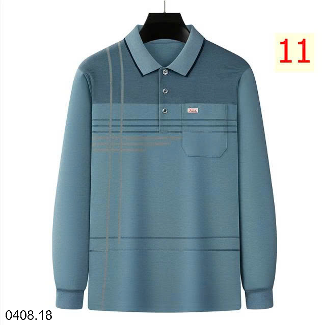 26HA0408.18 - POLO KẺ DÀI TAY CHO NAM