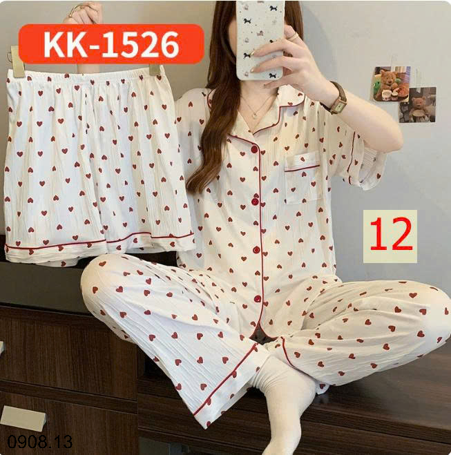 26HA0908.13 - SET BỘ MẶC NHÀ 3 CHI TIẾT CHO NỮ