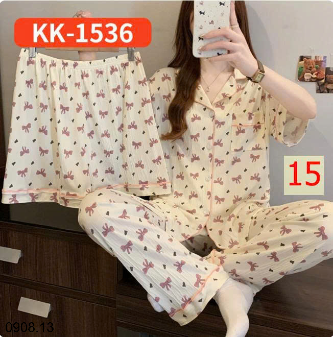 26HA0908.13 - SET BỘ MẶC NHÀ 3 CHI TIẾT CHO NỮ