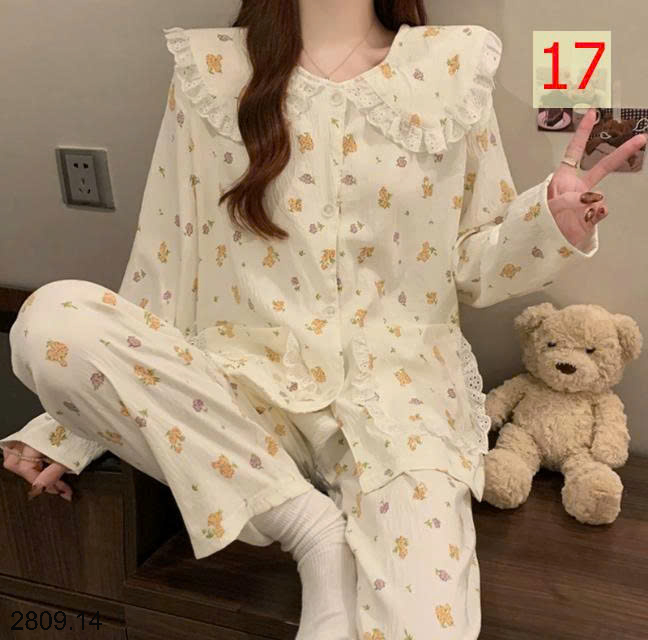 26HA2809.14 - BỘ DÀI MẶC NHÀ VIỀN BÈO TIỂU THƯ