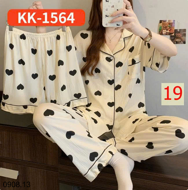 26HA0908.13 - SET BỘ MẶC NHÀ 3 CHI TIẾT CHO NỮ