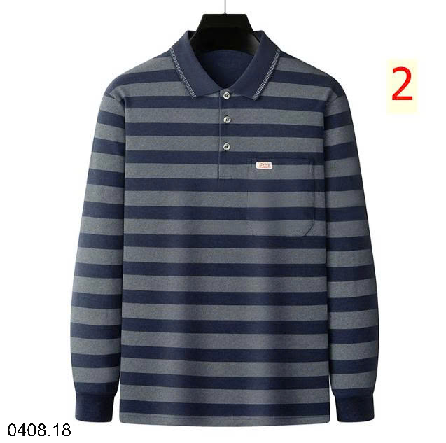 26HA0408.18 - POLO KẺ DÀI TAY CHO NAM
