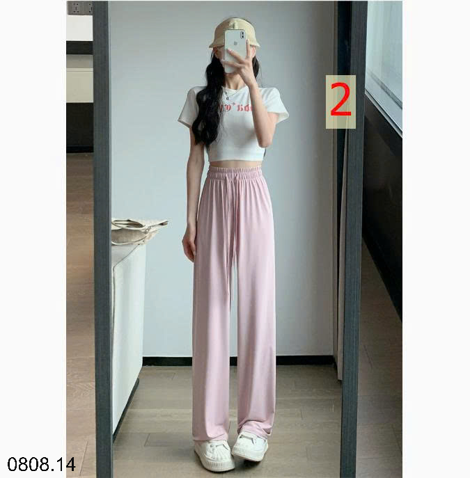 26HA0808.14 - SET 2 QUẦN ỐNG RỘNG LỤA BĂNG