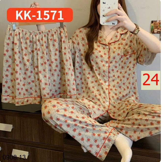 26HA0908.13 - SET BỘ MẶC NHÀ 3 CHI TIẾT CHO NỮ