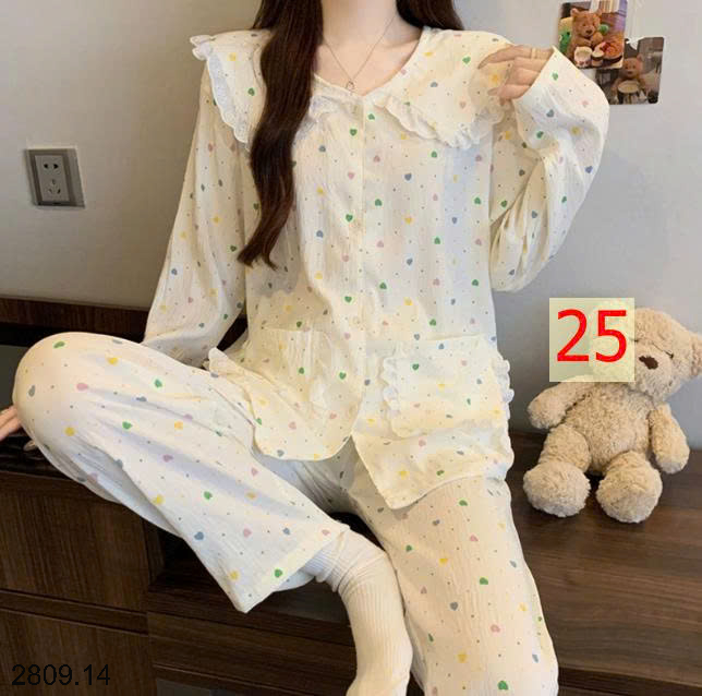 26HA2809.14 - BỘ DÀI MẶC NHÀ VIỀN BÈO TIỂU THƯ