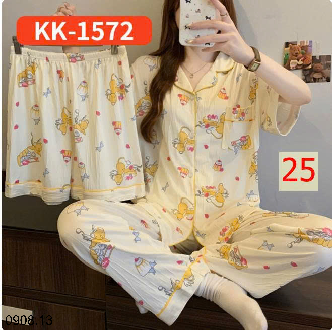 26HA0908.13 - SET BỘ MẶC NHÀ 3 CHI TIẾT CHO NỮ
