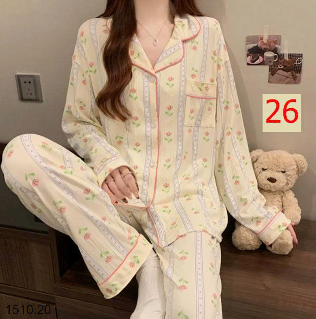 26HA1510.20 - PIZAMA DÀI TAY NỮ MẶC NHÀ